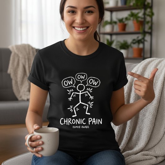 Stickman Pain Joke T-Shirt | Ow Ow Ow Funny