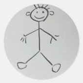 Stickman Ronde Sticker (Voorkant)