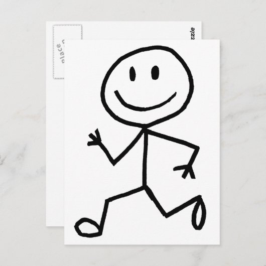 Stickman Runner Briefkaart (Voorkant / Achterkant)