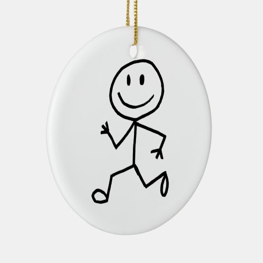 Stickman Runner Keramisch Ornament (Rechts)