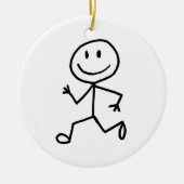Stickman Runner Keramisch Ornament (Voorkant)