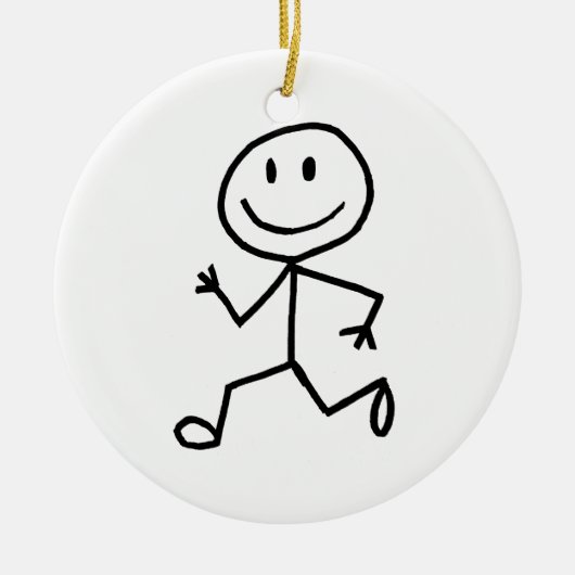 Stickman Runner Keramisch Ornament (Voorkant)