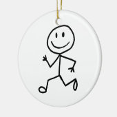 Stickman Runner Keramisch Ornament (Links)