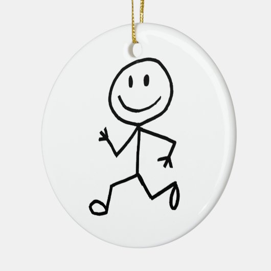 Stickman Runner Keramisch Ornament (Links)