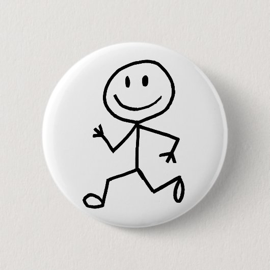 Stickman Runner Ronde Button 5,7 Cm (Voorkant)