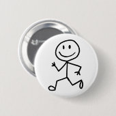 Stickman Runner Ronde Button 5,7 Cm (Voorkant /achterkant)