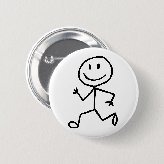 Stickman Runner Ronde Button 5,7 Cm (Voorkant /achterkant)