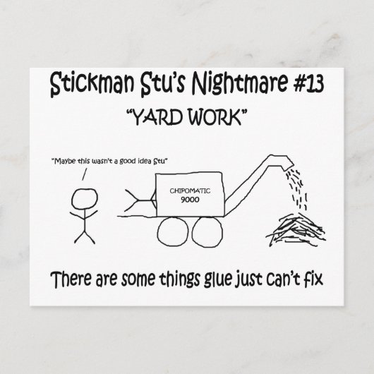 Stickman Stu Nightmare #13 Briefkaart (Voorkant)