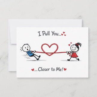 Stickman touwtrekken van liefde kaart