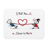Stickman touwtrekken van liefde magneet (Horizontaal)