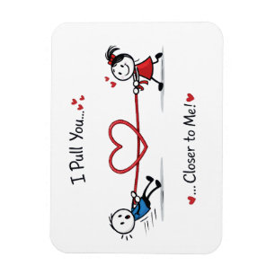 Stickman touwtrekken van liefde magneet