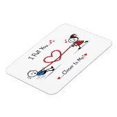 Stickman touwtrekken van liefde magneet (Linkerzijde)