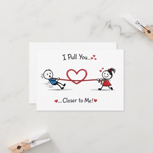 Stickman Tug of Love Kaart (Voorkant / Achterkant in situ)