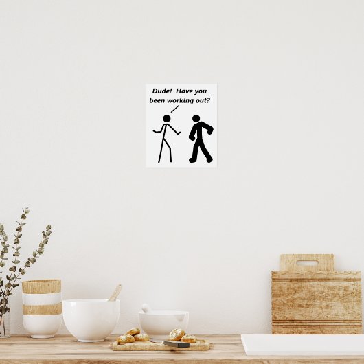 Stickman Workout Funny Poster (Keuken)