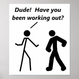 Stickman Workout Grappige Poster