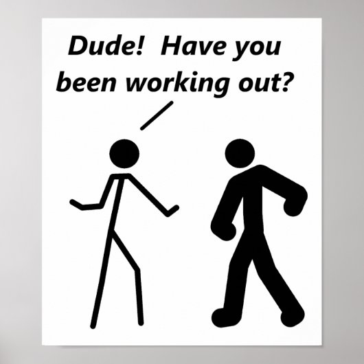 Stickman Workout Grappige Poster (Voorkant)