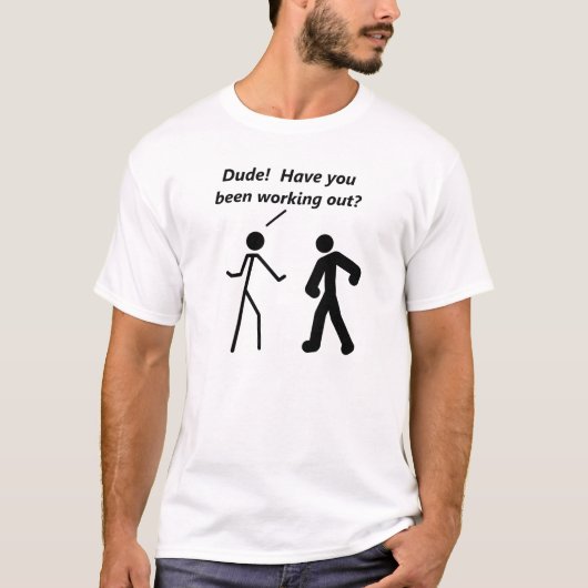 Stickman Workout Grappige T-shirt (Voorkant)