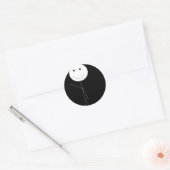 stickman zwaaien ronde sticker (Envelop)