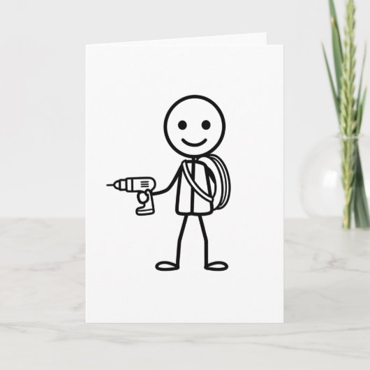 Stickmen At Work - De elektricien Kaart (Voorkant)