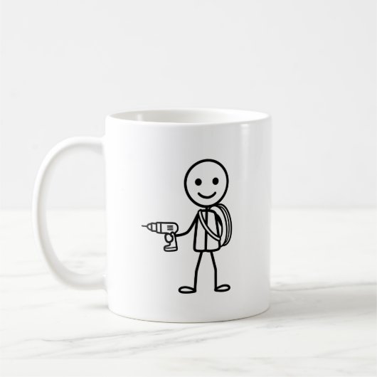 Stickmen At Work - De elektricien Koffiemok (Links)