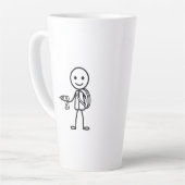 Stickmen At Work - De elektricien Latte Mok (Linkerhoek)