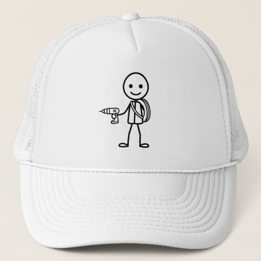 Stickmen At Work - De elektricien Trucker Pet (Voorkant)