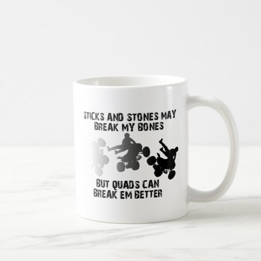 Sticks and Stones ATV Quad Funny Mug Koffiemok (Rechts)