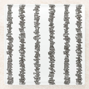 Sticks And Stones-Zwart En Wit Modern Glazen Onderzetter