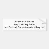Sticks en Stenen Bumpersticker (Voorkant)