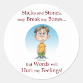 Sticks en Stenen Ronde Sticker (Voorkant)