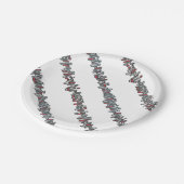 Sticks en stengels-zwart en rode strepen papieren bordje (Gekanteld)