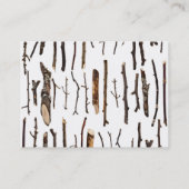 Sticks Rustic Branches Natuur Shabby Chic Print Visitekaartje (Achterkant)