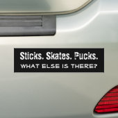 Sticks, Schaatsen, Pucks Bumpersticker (Op auto)