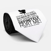 Sticks & Stones, Woke Satire Stropdas (Opgerold)