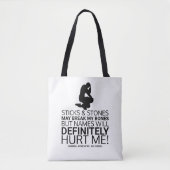 Sticks & Stones, Woke Satire Tote Bag (Voorkant)