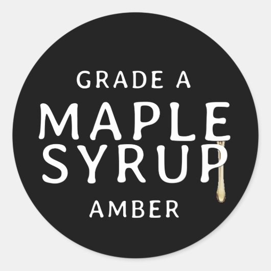 Sticky drip Grunge Label AMBER grade MAPLE SYRUP (Voorkant)