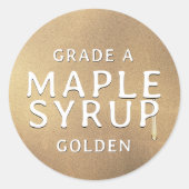 Sticky drip Grunge Label AMBER grade MAPLE SYRUP (Voorkant)