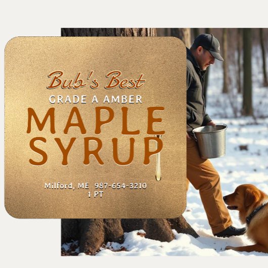 Sticky drip Grunge Label AMBER grade MAPLE SYRUP