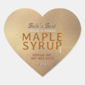 Sticky drip Grunge Label MAPLE SIROOP op het hart (Voorkant)