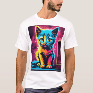 Sticky Kitty–Levendige Cursieve Graffiti Logo T-Sh T-shirt