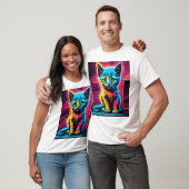 Sticky Kitty–Levendige Cursieve Graffiti Logo T-Sh T-shirt (Unisex)