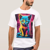 Sticky Kitty–Vibrant Cursive Graffiti Logo T-Shirt (Voorkant)