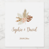 Sticky Labels Bruiloft Bohemian Wijn Etiket (Enkel label)