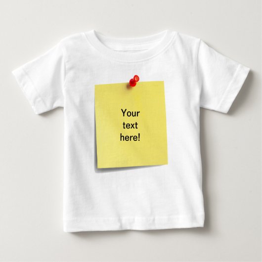 Sticky Note Baby T-shirt Sjabloon - je eigen tekst (Voorkant)