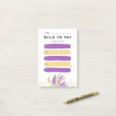 Sticky Note BILLS TO PAY Check box Purple Lavender (Op bureau)