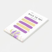 Sticky Note BILLS TO PAY Check box Purple Lavender (Schuin)