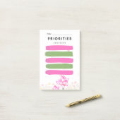 Sticky Note PRIORITEIT Checkbox Roze Lelie (Op bureau)