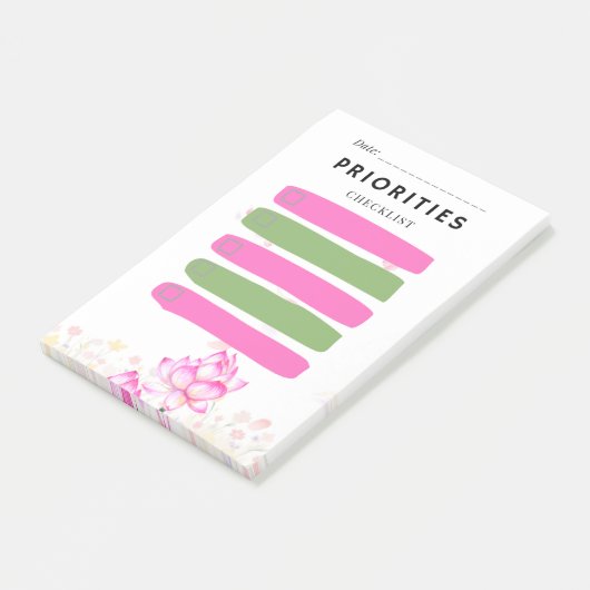 Sticky Note PRIORITEIT Checkbox Roze Lelie (Schuin)