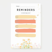 Sticky Note REMINDERS Check Box  Yellow Daisy (Voorkant)