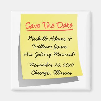 Sticky Note Save the Date Magnet